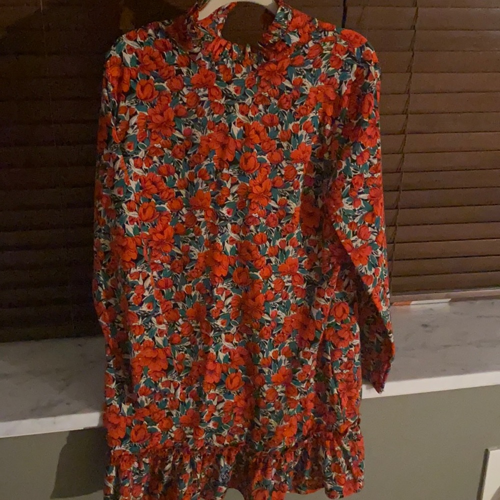 Mock neck rose dress